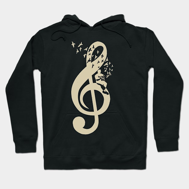 Treble Clef - Music Acoustic guitar - Vintage Hoodie by barmalisiRTB